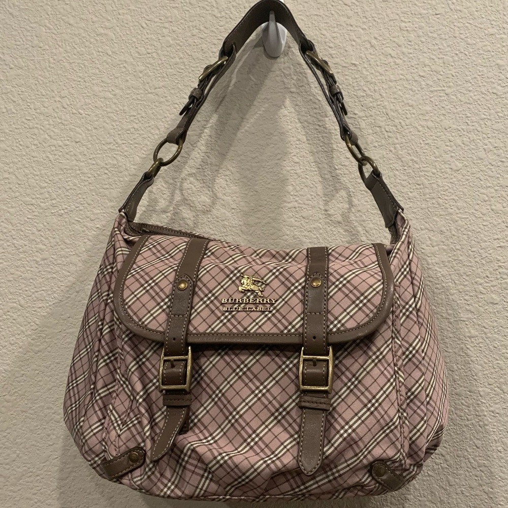 Burberry Blue Label Canvas Leather Shoulder Bag